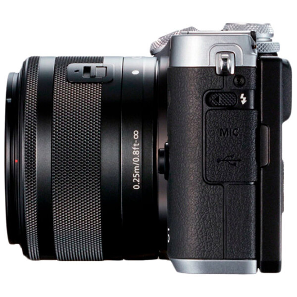 Cameră foto Canon EOS M6 EF-M 15-45 STM KIT + EF-M 15-45 STM Kit Silver CMOS, 25.8 MP, F 3.5 - F 6.3 photo 2