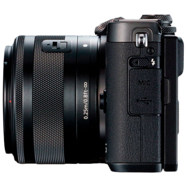 Cameră foto Canon EOS M6 EF-M 15-45 STM KIT + EF-M 15-45 STM Kit Black CMOS, 25.8 MP, F 3.5 - F 6.3 photo 2
