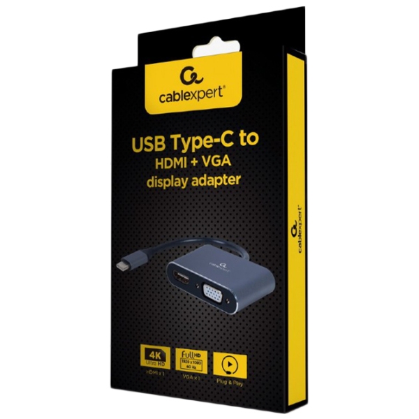 Adapter Cablexpert A-USB3C-HDMIVGA-01 Grey USB Type-C photo 2
