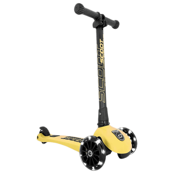 Детский трёхколёсный самокат Scoot and Ride Highway Kick 3 Led (96358) Желтый 3 года, 50 кг, Полиуретановые photo 1