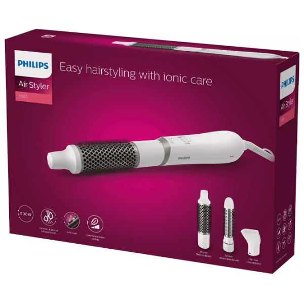 Perie cu aer cald Philips BHA303/00 White  photo 6