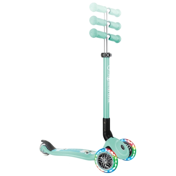 Детский трёхколёсный самокат Globber Primo Foldable Lights (7239-003) Мятный 3 года, 50 кг, Полиуретановые photo 4