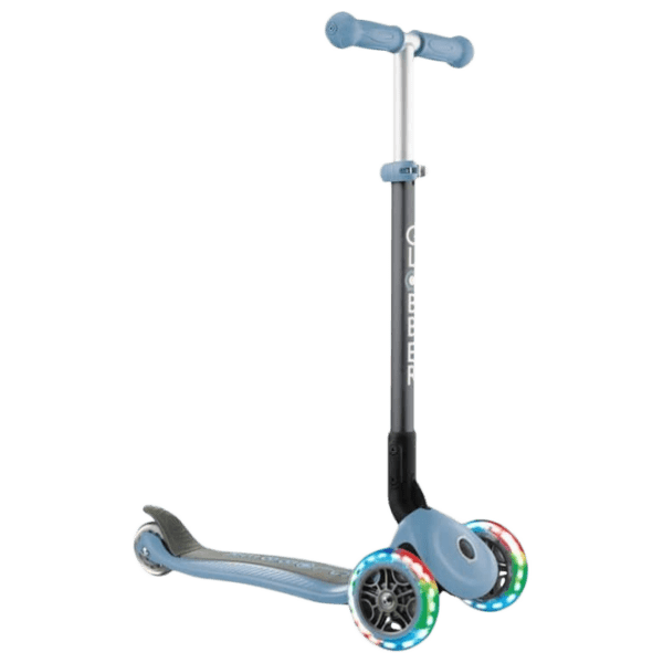 Детский трёхколёсный самокат Globber Primo Foldable Lights (7239-001) Синий 3 года, 50 кг, Полиуретановые photo 1