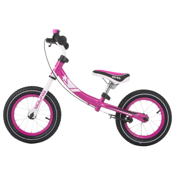 Bicicletă fără pedale Milly Mally Young 12" Pink White Oțel / Pentru copii photo 1
