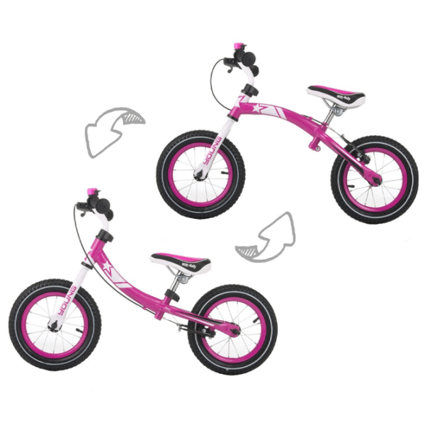 Bicicletă fără pedale Milly Mally Young 12" Pink White Oțel / Pentru copii photo 3