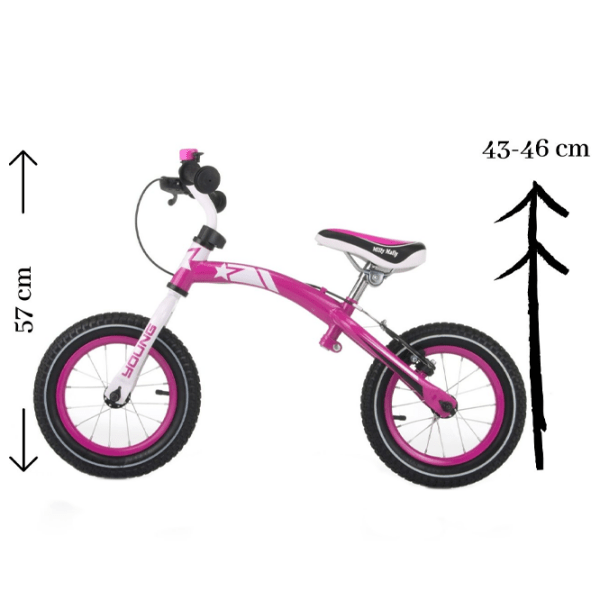 Bicicletă fără pedale Milly Mally Young 12" Pink White Oțel / Pentru copii photo 4