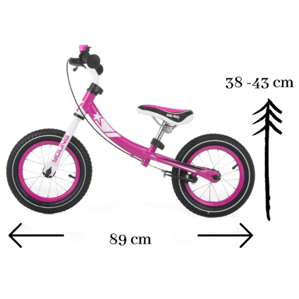 Bicicletă fără pedale Milly Mally Young 12" Pink White Oțel / Pentru copii photo 5