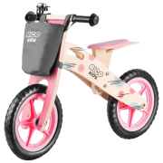 Bicicletă fără pedale Ricokids RC-611 12" Pink Wood  / Pentru copii