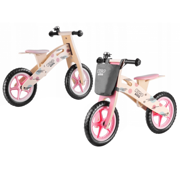 Bicicletă fără pedale Ricokids RC-611 12" Pink Wood  / Pentru copii photo 4
