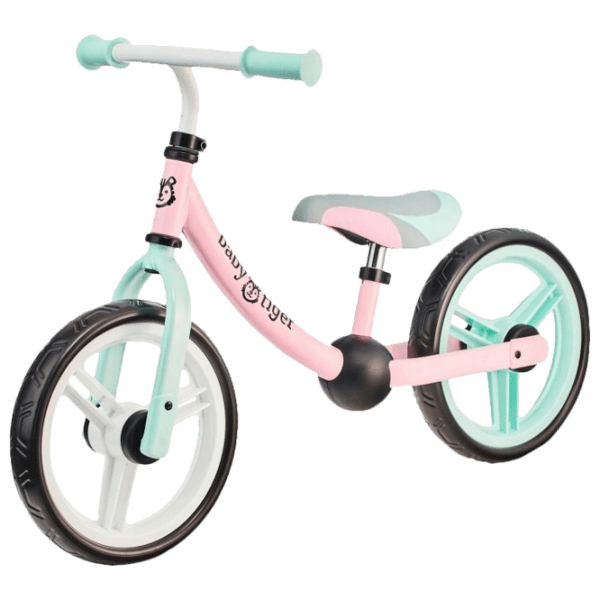 Bicicletă fără pedale BabyTiger Flow 12" Pink Mint Oțel / Pentru copii photo 1