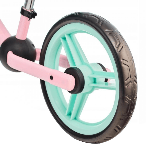 Bicicletă fără pedale BabyTiger Flow 12" Pink Mint Oțel / Pentru copii photo 5