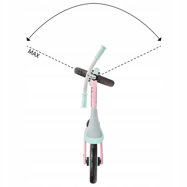 Bicicletă fără pedale BabyTiger Flow 12" Pink Mint Oțel / Pentru copii photo 6
