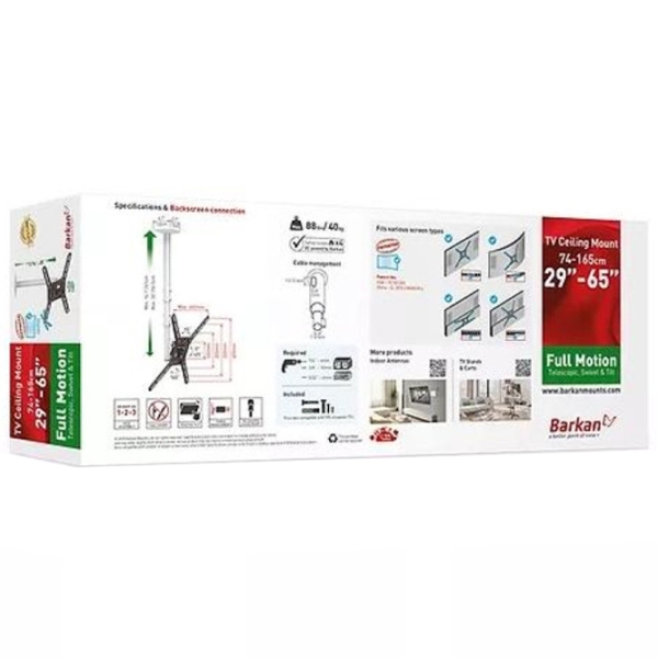 Suport TV Barkan 3500 W Negru, alb VESA 400 x 400 mm photo 2
