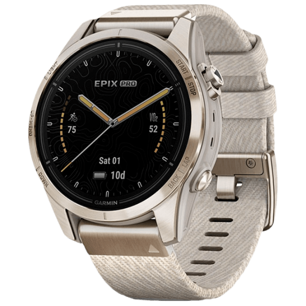 Умные часы Garmin Epix Pro (Gen 2) Золото 1.2" | 42 мм | Нержавеющая сталь/Нейлон
| 010-02802-20 photo 1