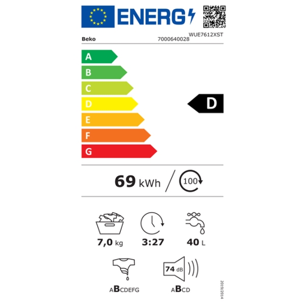Mașină de spălat Beko WUE7612XST White 7 kg, 1200 rpm, D photo 5