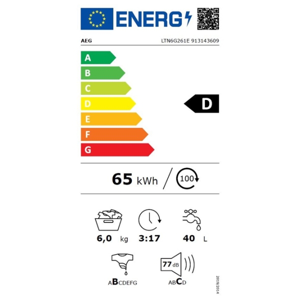 Mașină de spălat AEG LTN6G261E White 6 kg, 1200 rpm, D photo 5