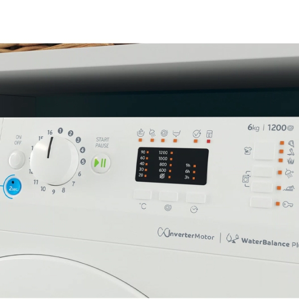 Mașină de spălat Indesit BWSA 61294 W EU N White 6 kg, 1200 rpm, C photo 7