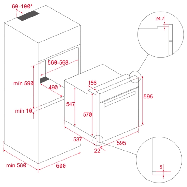 Cuptor încorporabil Teka HCB 6535 WH White A+, 70 l photo 4