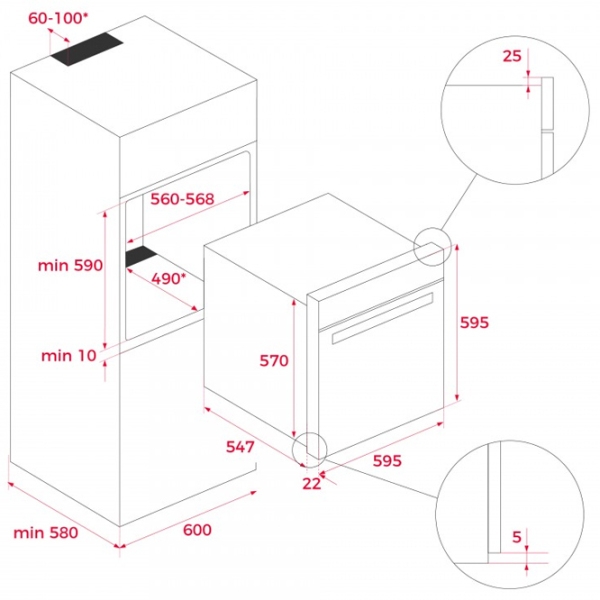 Cuptor încorporabil Teka HLB 8550 SG BK Black A+, 70 l photo 5