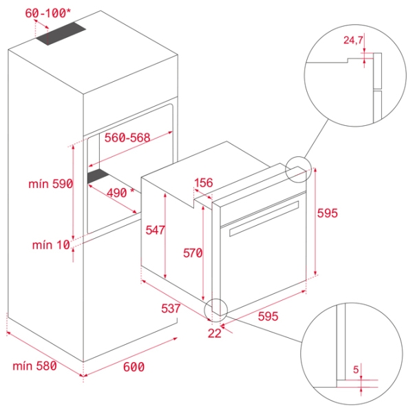 Cuptor încorporabil Teka HLB 8600 WH White A+, 70 l photo 4