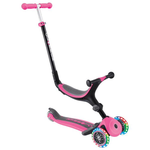 Детский трёхколёсный самокат Globber Go Up Foldable Plus (7235-003) Розовый 15 месяцев, 50 кг, Полиуретановые photo 1