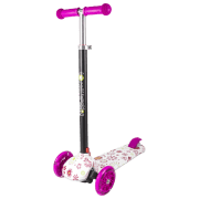 Детский трёхколёсный самокат Lorelli Yuppee (10390100016) Розовый 3 года, 50 кг, Пластиковые с силиконом