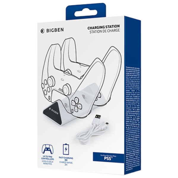 Stație de încărcare controller Sony PlayStation 5 DualSense Big Ben White  photo 4