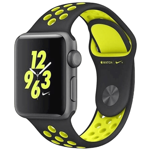 Ремень Apple Watch Nike sport Черный Желтый Силикон, 42 mm photo 1