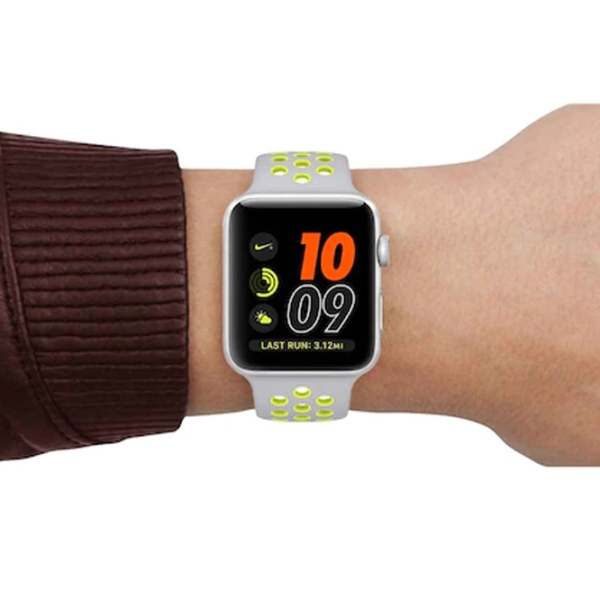 Ремень Apple Watch Nike sport Белый Желтый Силикон, 42 mm photo 5