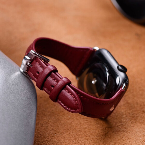 Curelușă Apple Watch WB05 Red Piele, 44 mm photo 5
