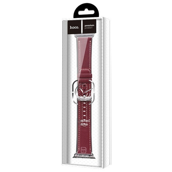 Curelușă Apple Watch WB04 Duke Red Piele, 44 mm photo 3