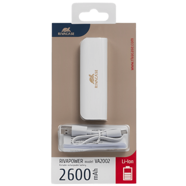 Power Bank 2600 мАч RivaCase VA2002 (9.4 Вт) Белый  photo 5
