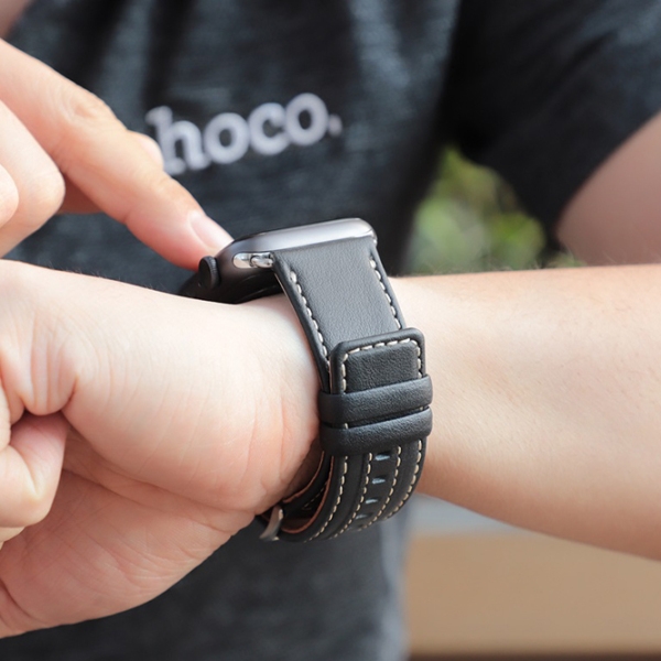 Ремень Apple Watch WB04 Duke Черный Кожа, 40 мм photo 5