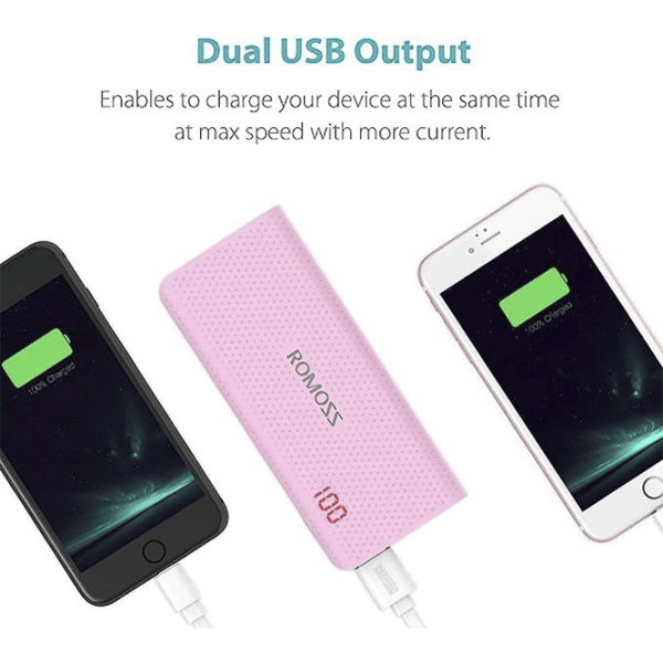 Power Bank 10400 мАч Romoss Sense 4 Led Розовый  photo 4