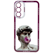 Husă pentru smartphone Samsung Galaxy A34 5G (Art Aesthetic) White Pink EVO, TPU, Back