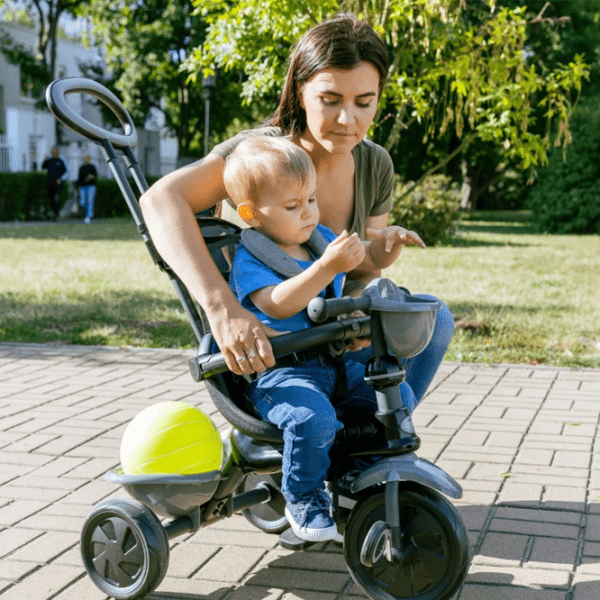 Triciclu Qplay Cosy Gray Oțel/ Pentru copii photo 7