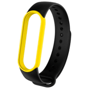 Ремень Mi Band 5 Черный Желтый Силикон,
