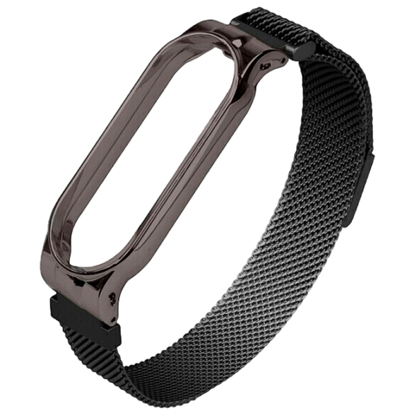 Ремень Mi Band 5 Milanese Черный Lucios Металл, photo 2