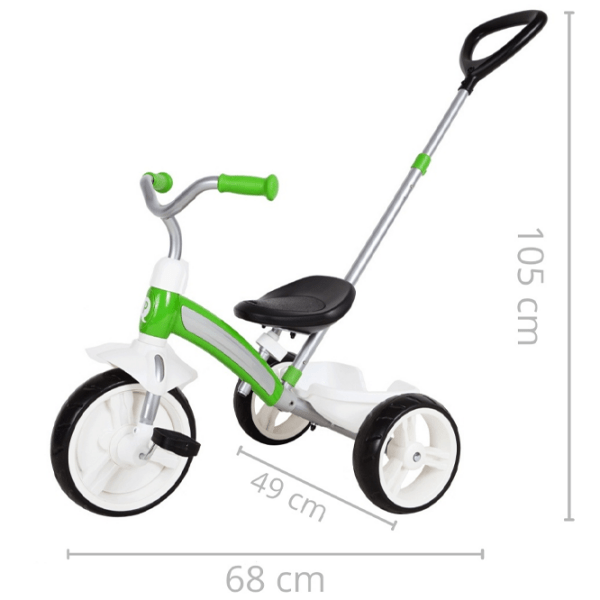 Triciclu Qplay Elite Plus Green Metal/ Pentru copii photo 8