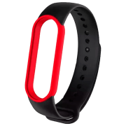Ремень Mi Band 5 Sport Черный Красный Силикон,