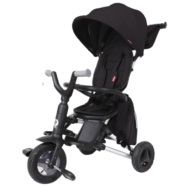 Triciclu Qplay Nova Plus Rubber Black Aluminiu/ Pentru copii photo 2