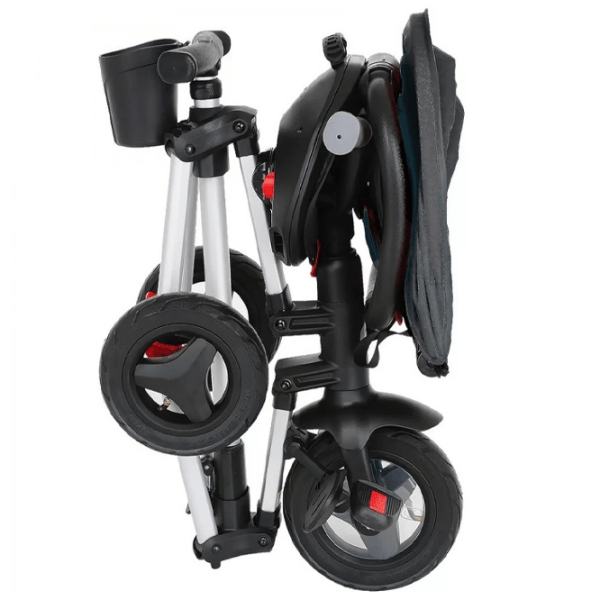 Triciclu Qplay Nova Plus Rubber Black Aluminiu/ Pentru copii photo 3