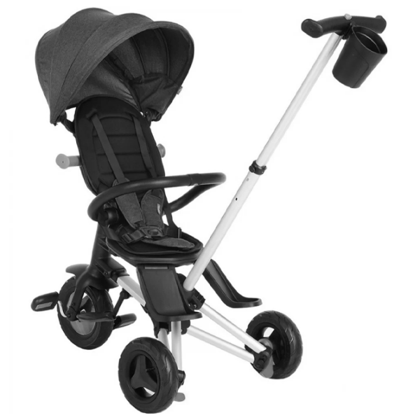 Triciclu Qplay Nova Plus Rubber Black Aluminiu/ Pentru copii photo 4
