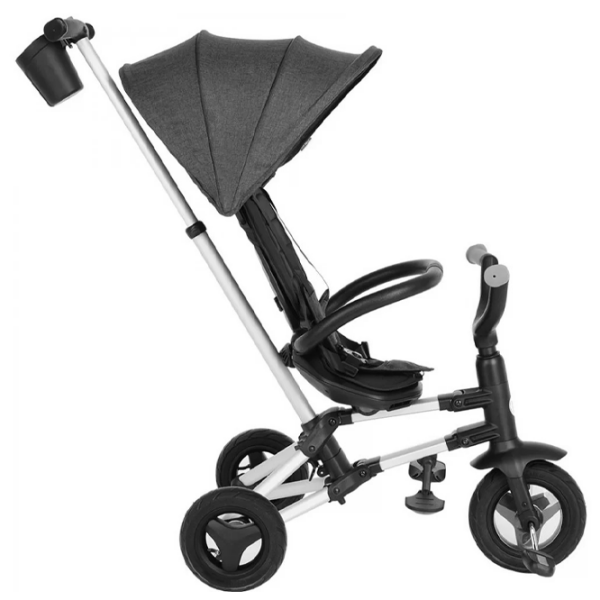 Triciclu Qplay Nova Plus Rubber Black Aluminiu/ Pentru copii photo 5