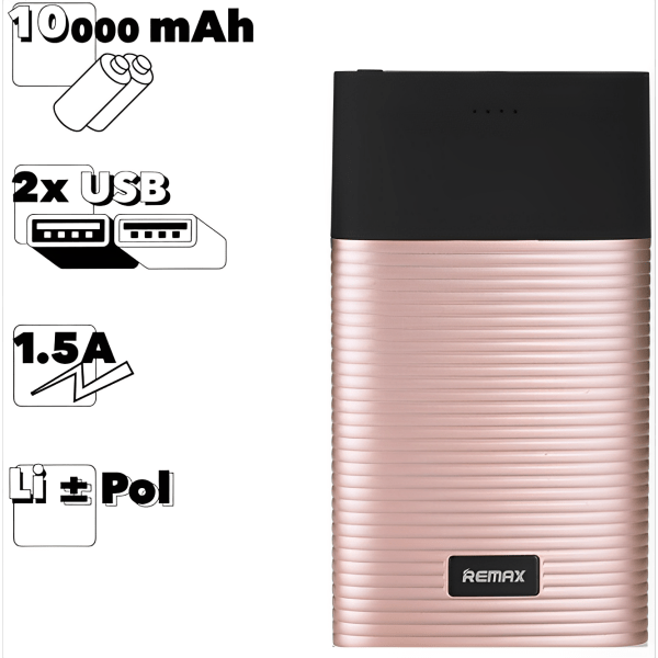 Power Bank 10000 мАч Remax Parfume Розовый  photo 2