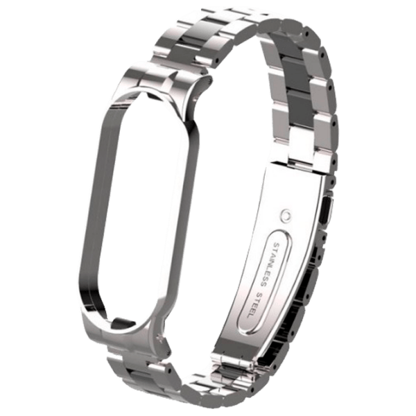 Curelușă Mi Band 5 Stainless Silver Black Oțel, photo 1