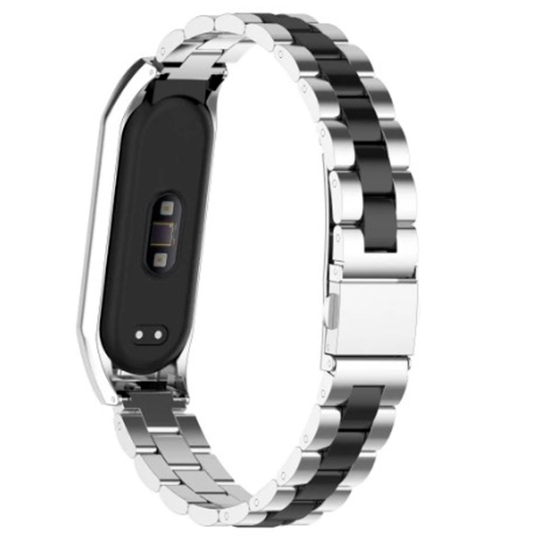 Curelușă Mi Band 5 Stainless Silver Black Oțel, photo 2