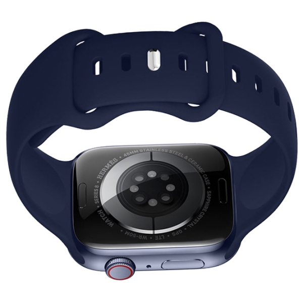 Curelușă Apple Watch iWatch WA15 Flexible Blue Navy Silicon, 42, 44, 45, 49 mm photo 2