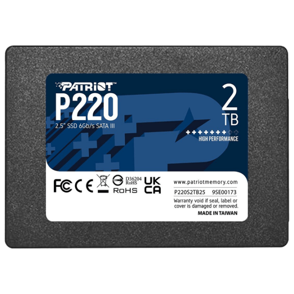 SSD Patriot P220 2.5'' 2 ТБ Скорость чтения: 550 MБ/ с,
Скорость записи: 500 MБ/ с photo 1