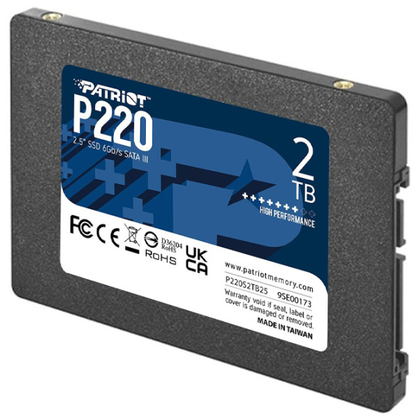SSD Patriot P220 2.5'' 2 ТБ Скорость чтения: 550 MБ/ с,
Скорость записи: 500 MБ/ с photo 2
